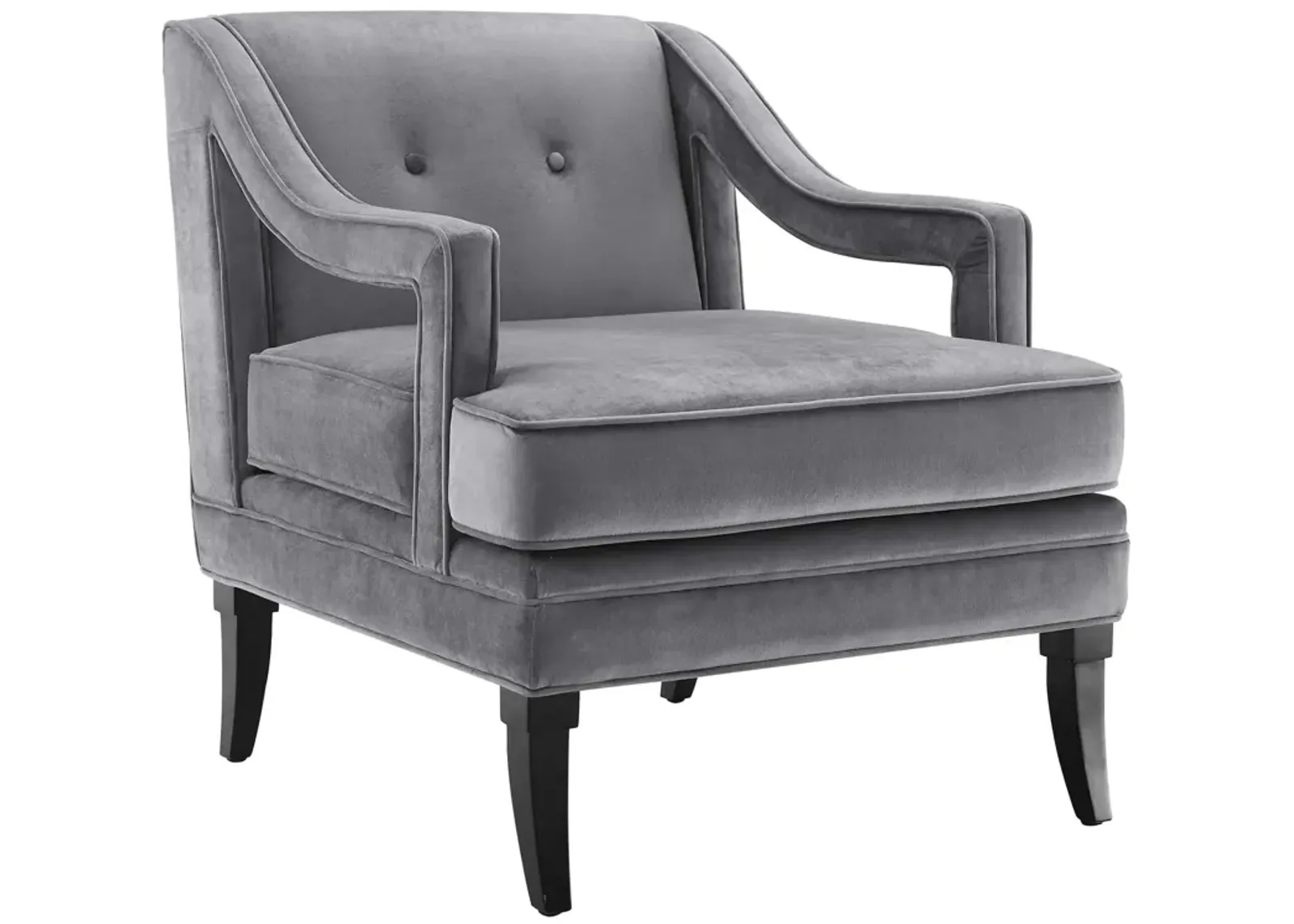 Concur Button Tufted Performance Velvet Armchair