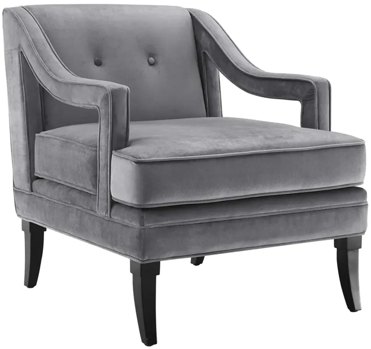 Concur Button Tufted Performance Velvet Armchair