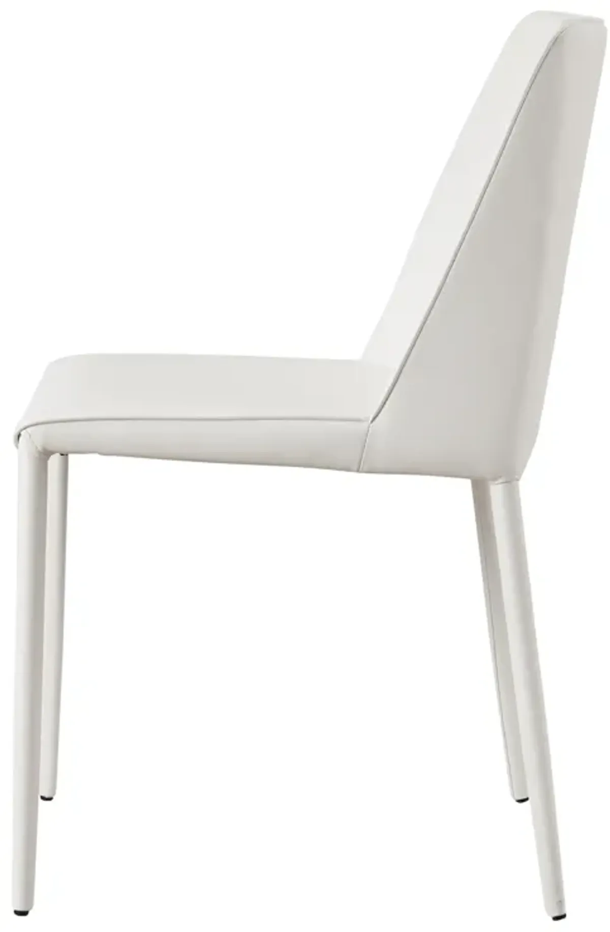 NORA DINING CHAIR WHITE VEGAN LEATHER-SET OF TWO