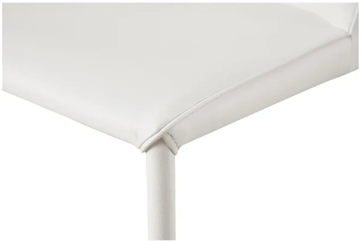 NORA DINING CHAIR WHITE VEGAN LEATHER-SET OF TWO