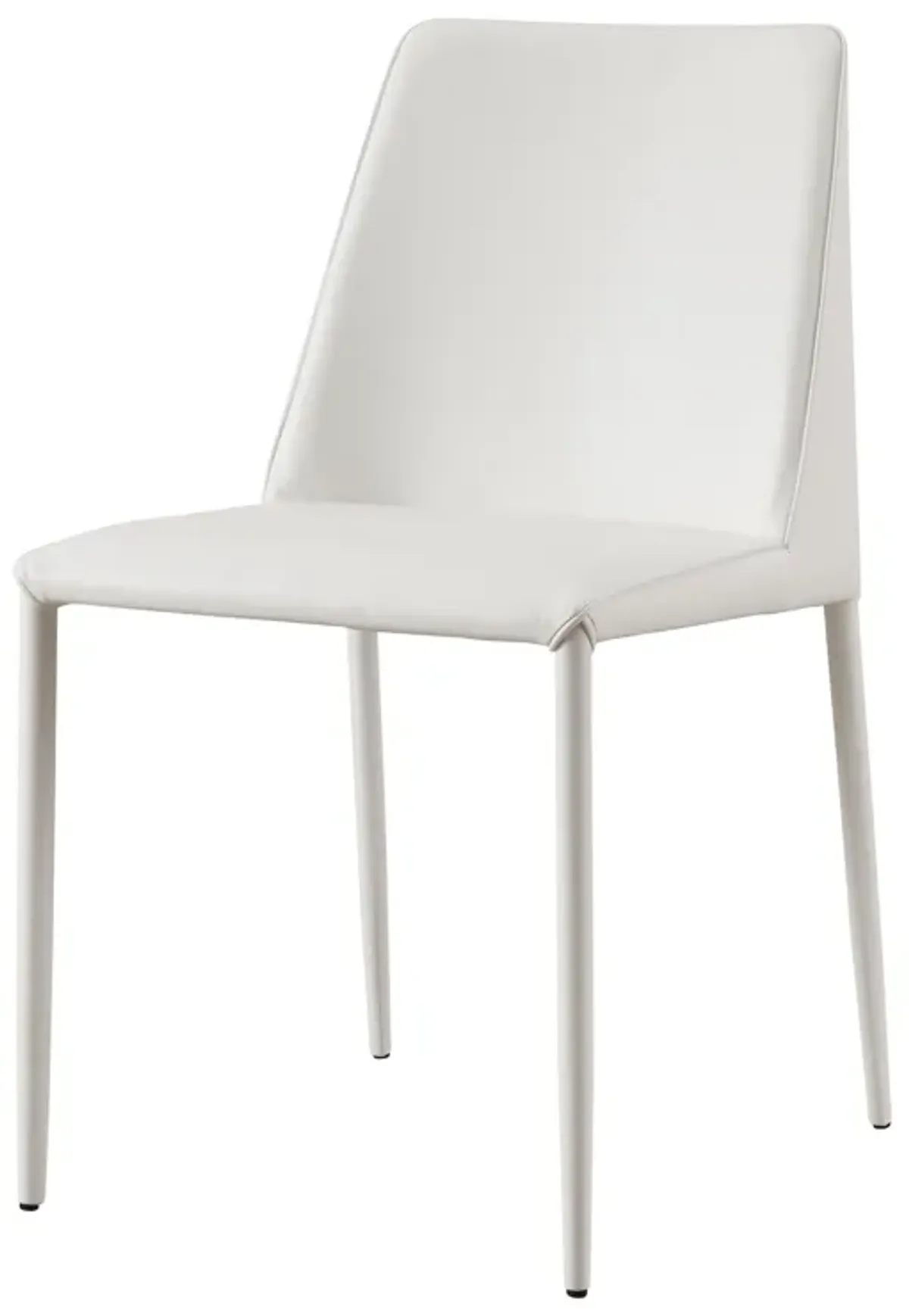 NORA DINING CHAIR WHITE VEGAN LEATHER-SET OF TWO