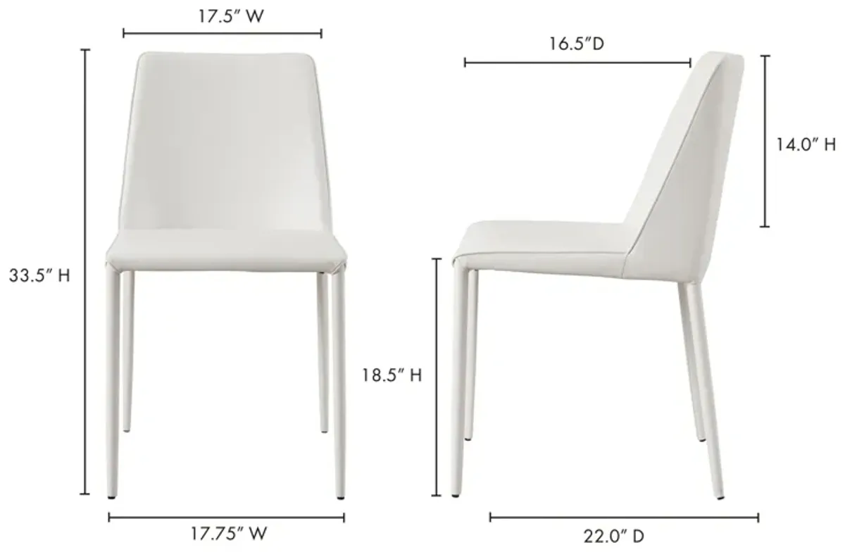 NORA DINING CHAIR WHITE VEGAN LEATHER-SET OF TWO