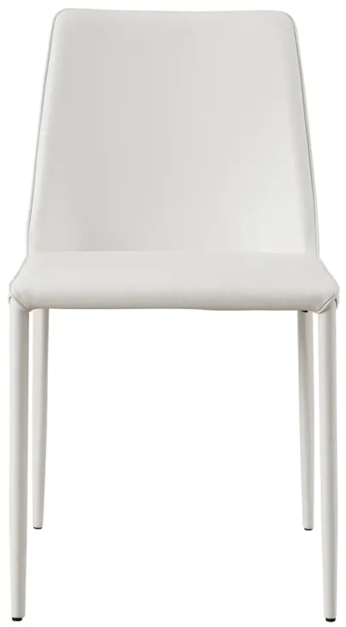 NORA DINING CHAIR WHITE VEGAN LEATHER-SET OF TWO