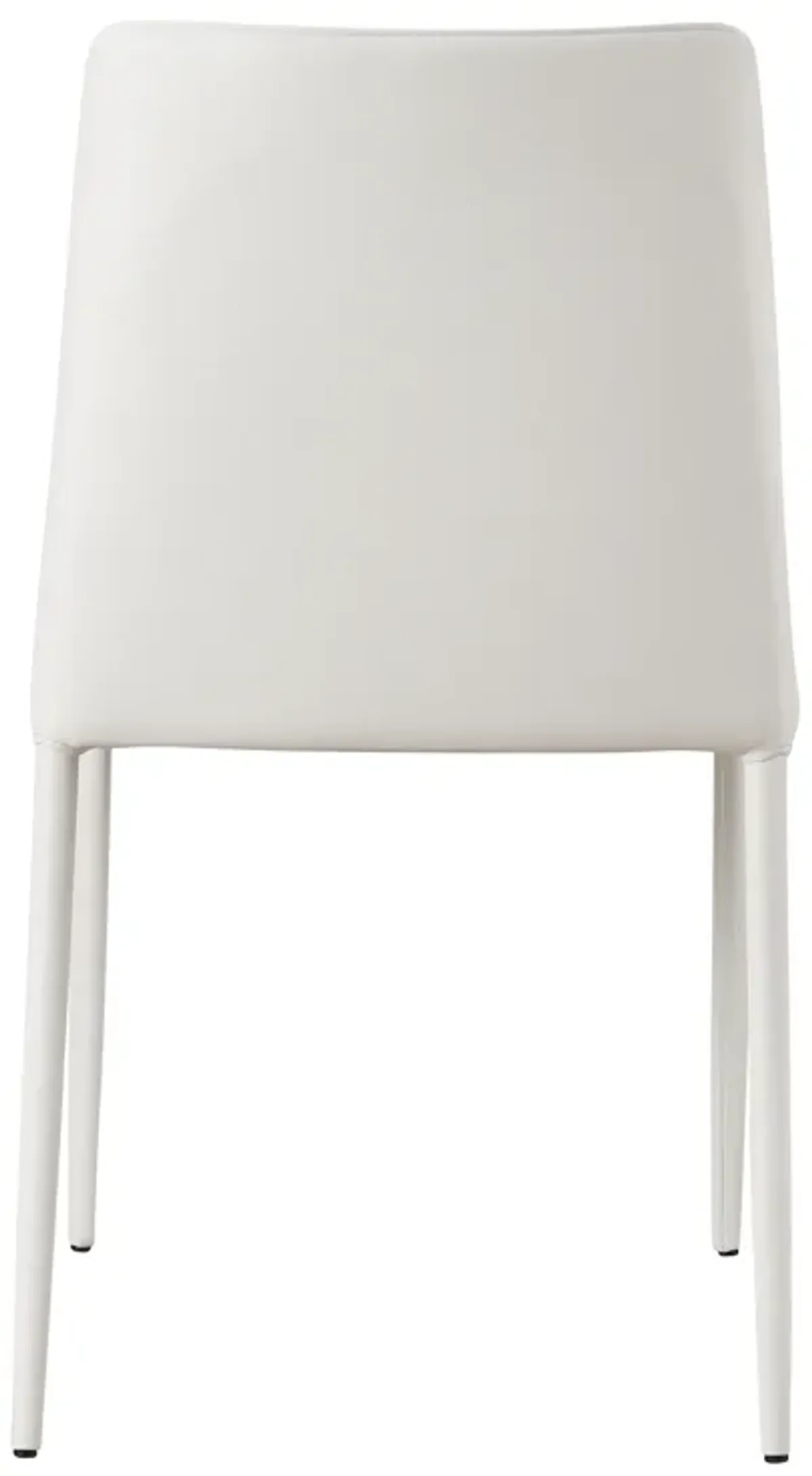 NORA DINING CHAIR WHITE VEGAN LEATHER-SET OF TWO