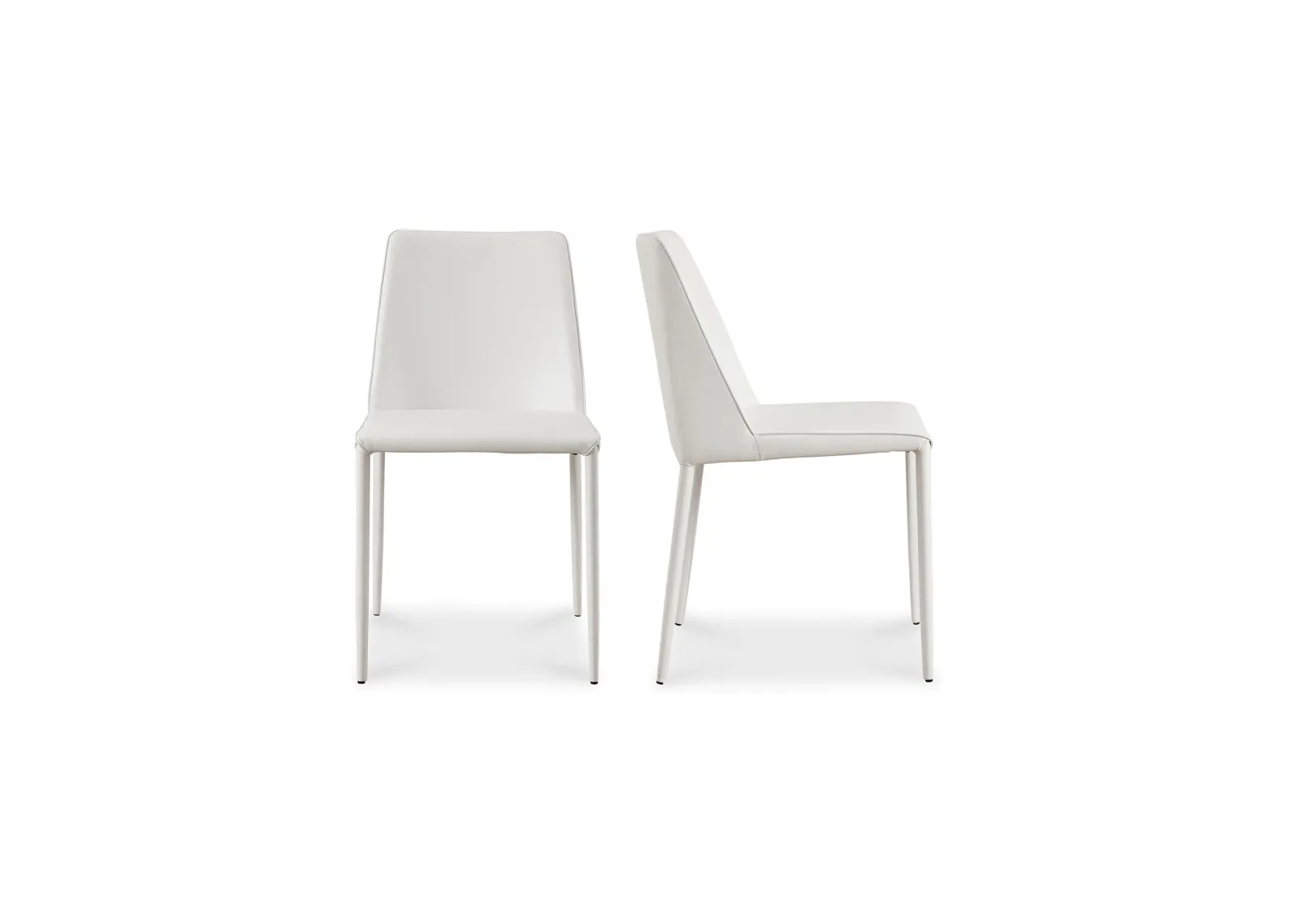 NORA DINING CHAIR WHITE VEGAN LEATHER-SET OF TWO