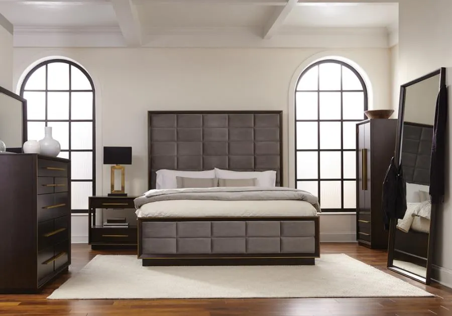 Durango 4-piece Queen Panel Bedroom Set Grey and Smoked Peppercorn