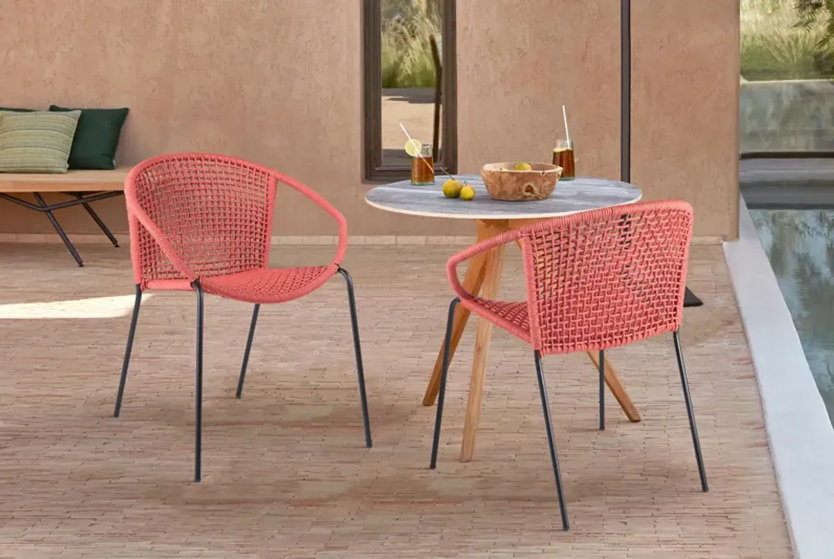 Snack Stackable Steel Indoor/Outdoor Dining Chair - Set of 2