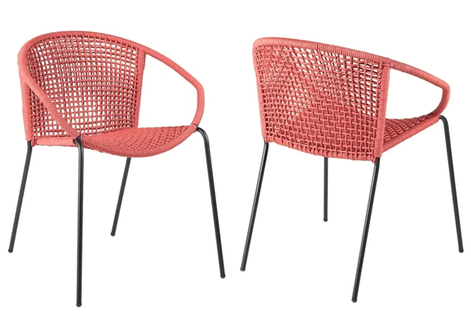 Snack Stackable Steel Indoor/Outdoor Dining Chair - Set of 2