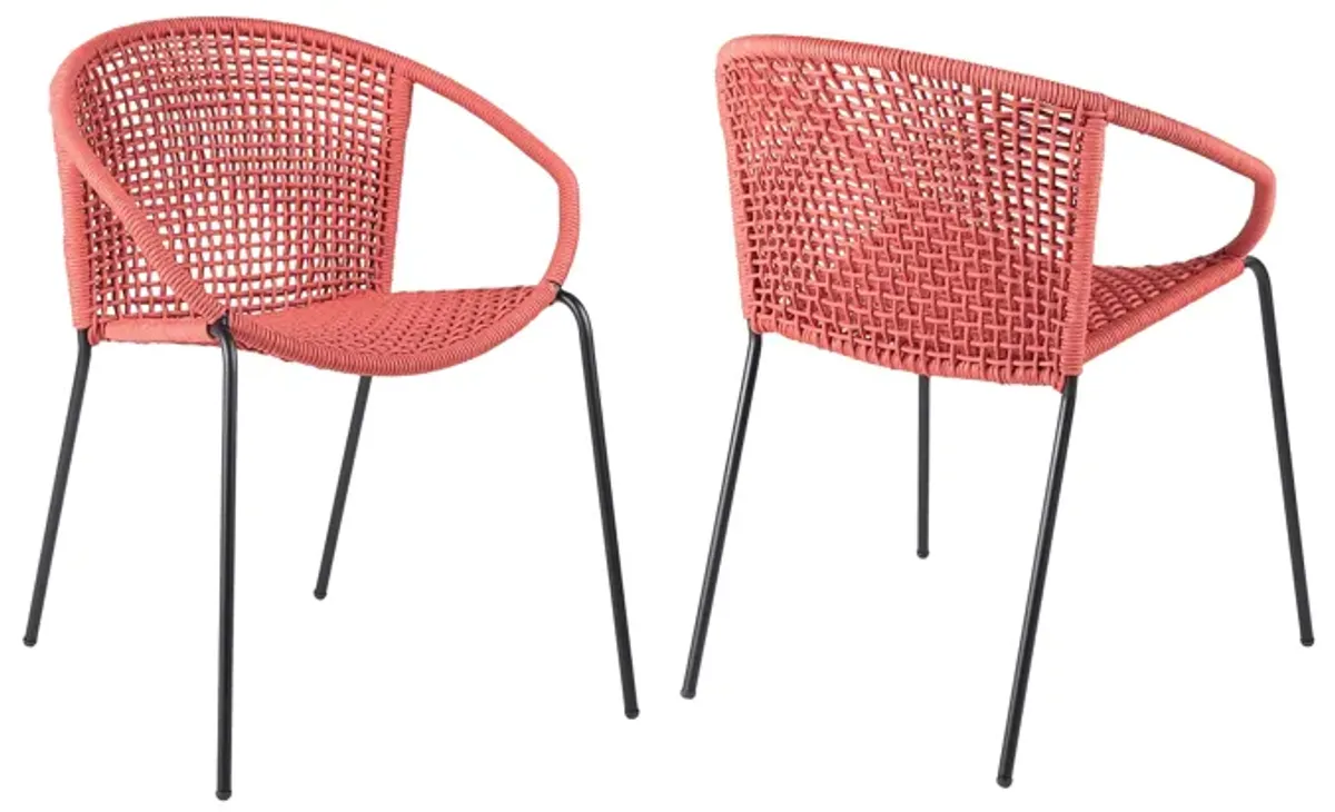 Snack Stackable Steel Indoor/Outdoor Dining Chair - Set of 2