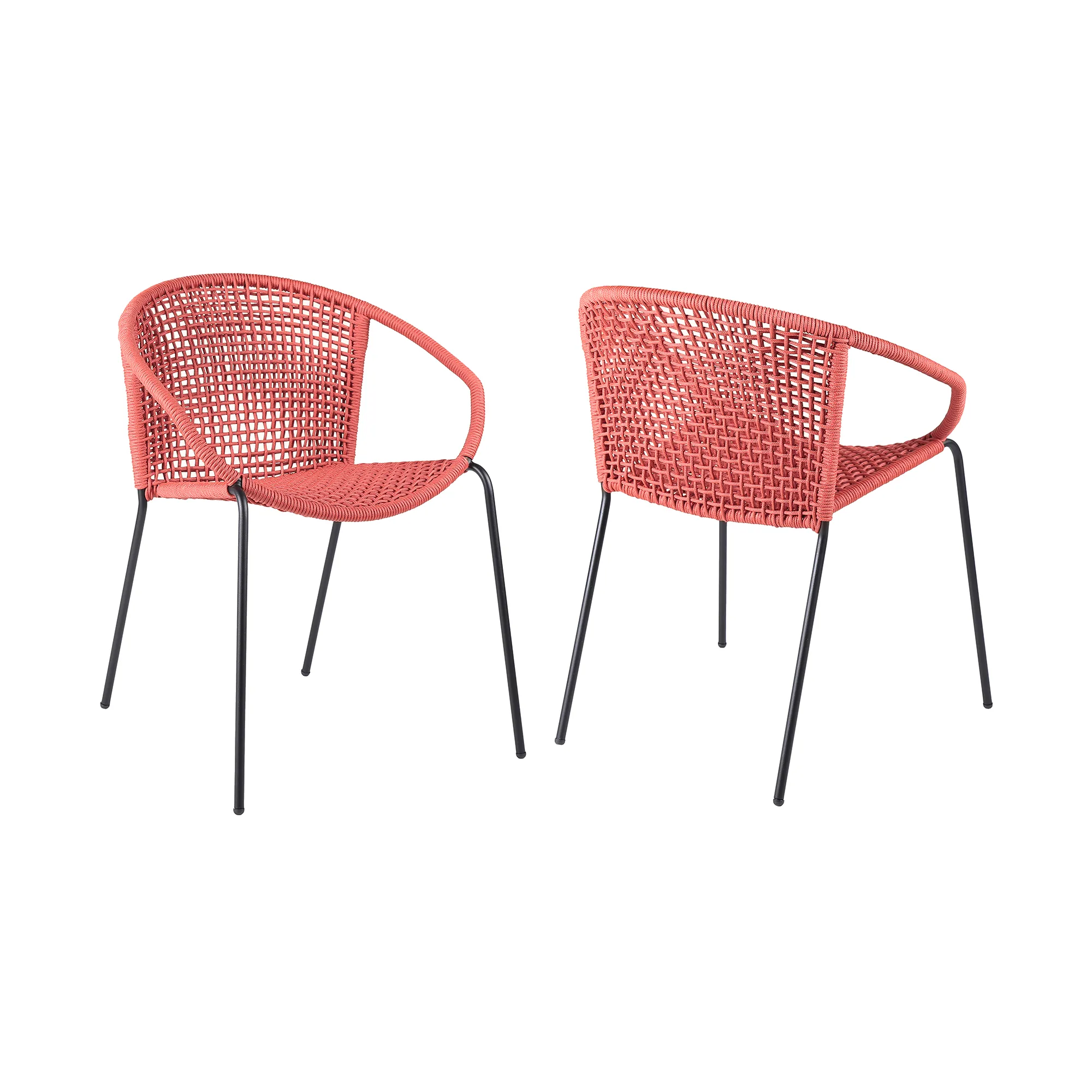 Snack Stackable Steel Indoor/Outdoor Dining Chair - Set of 2