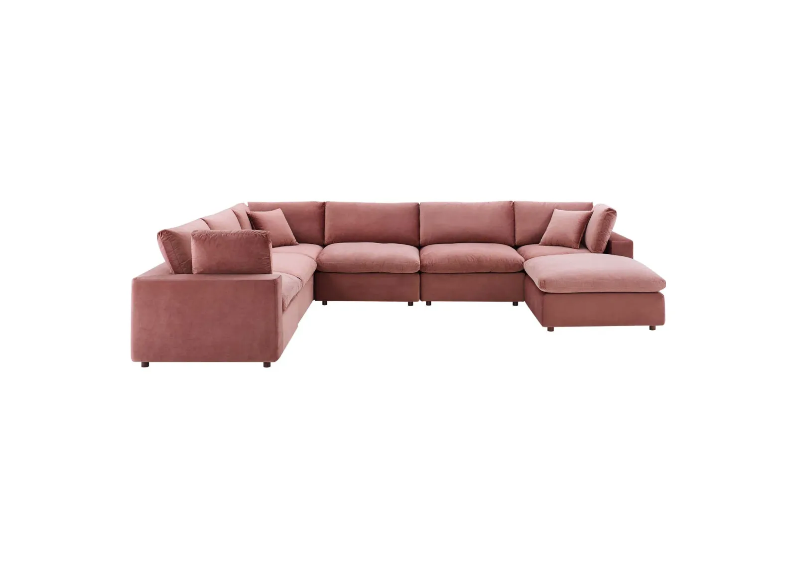 Commix Down Filled Overstuffed Performance Velvet 7-Piece Sectional Sofa