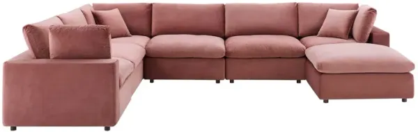Commix Down Filled Overstuffed Performance Velvet 7-Piece Sectional Sofa