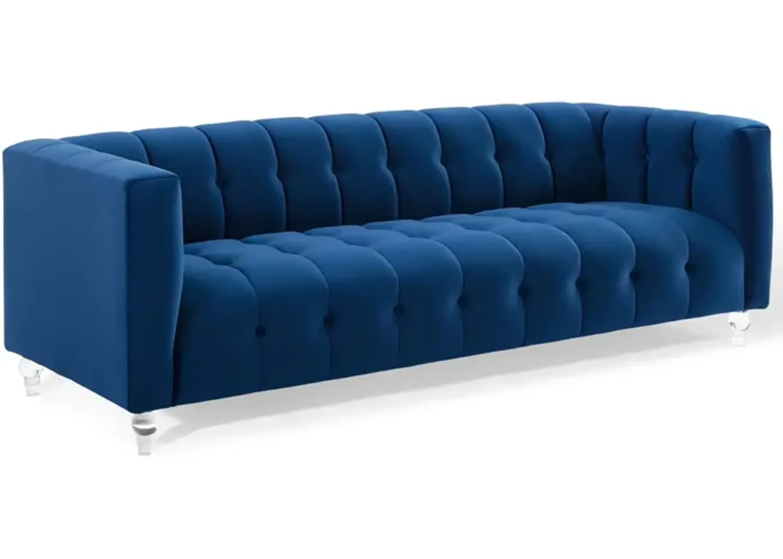 Mesmer Channel Tufted Button Performance Velvet Sofa