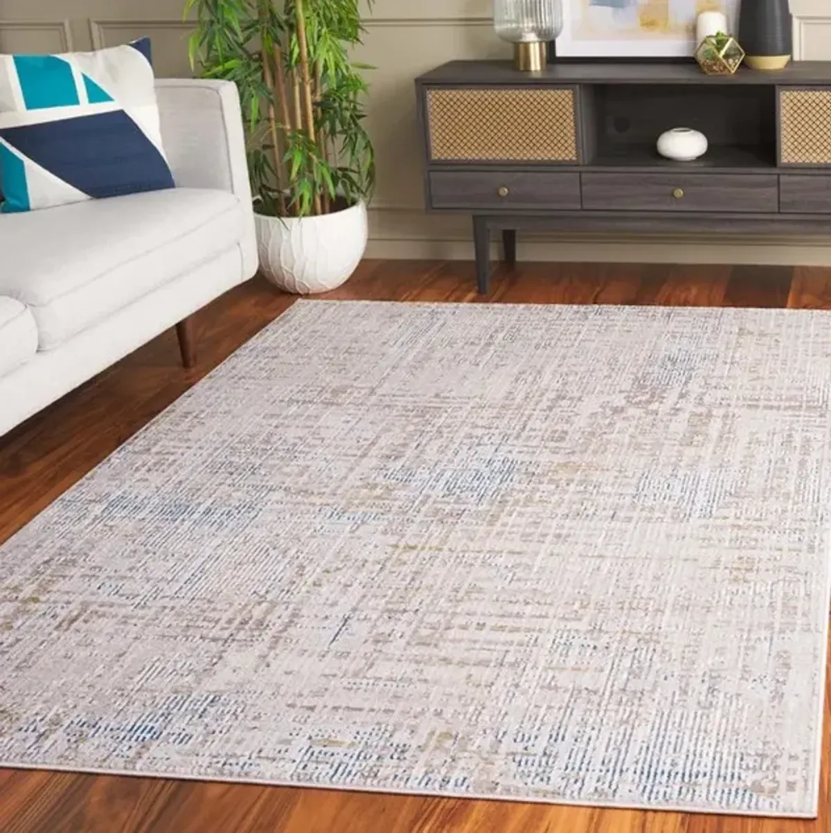 PRESTIGE 124 Blue 8' X 10' Large Rectangle Rug