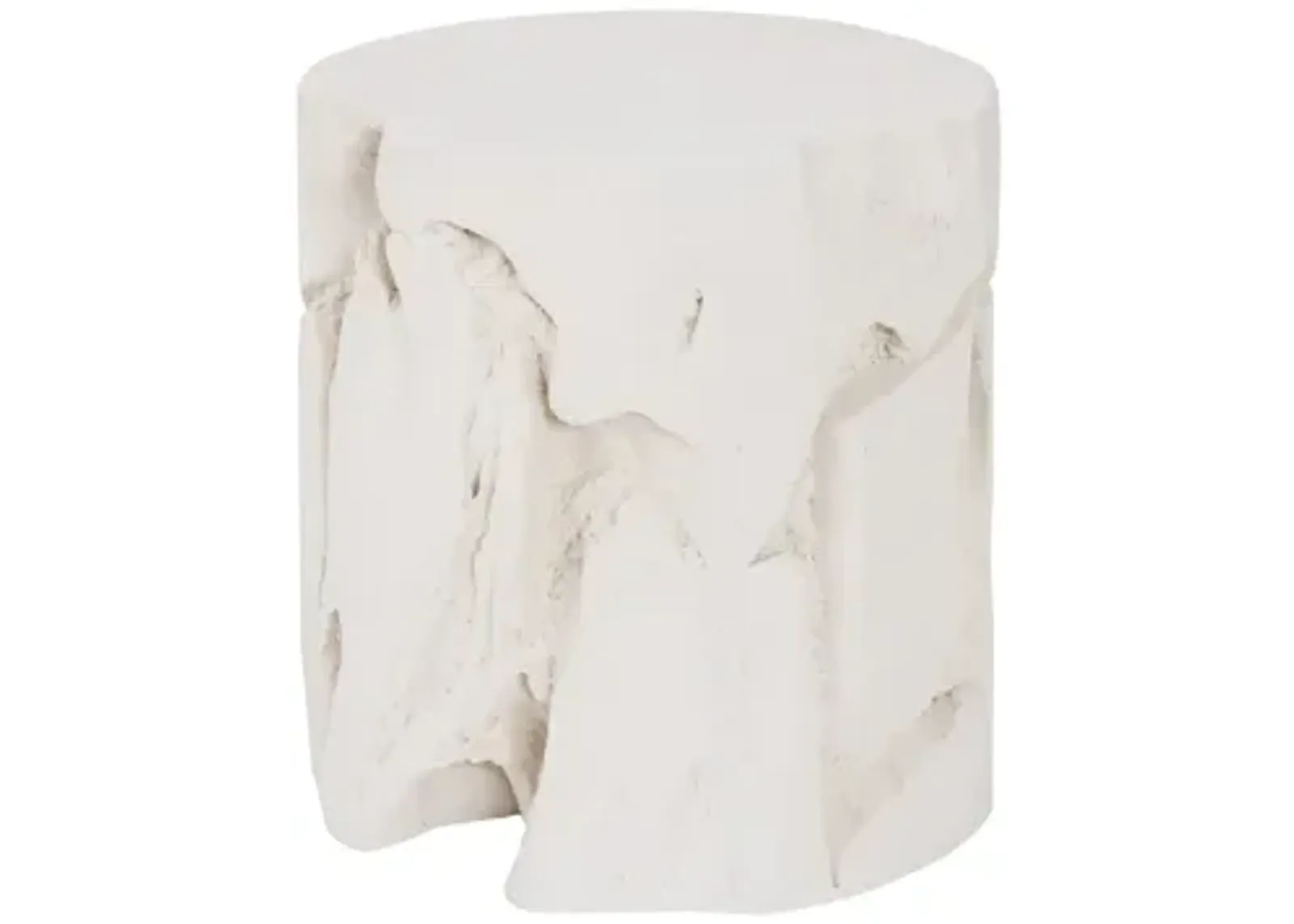 Slice Stool, Round, White Stone