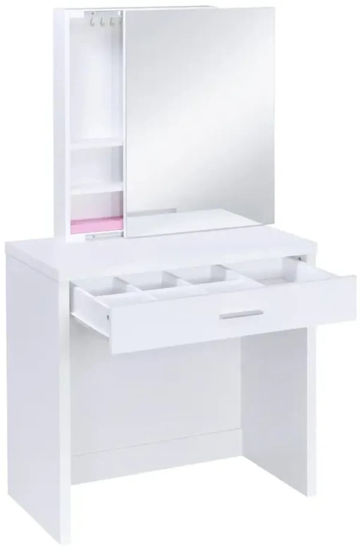 Karly 2-Piece Vanity Set with Lift-Top Stool White