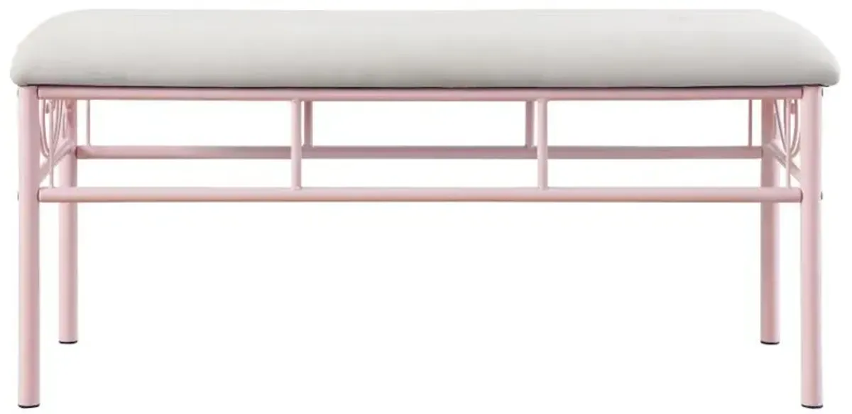 Massi Tufted Upholstered Bench Powder Pink