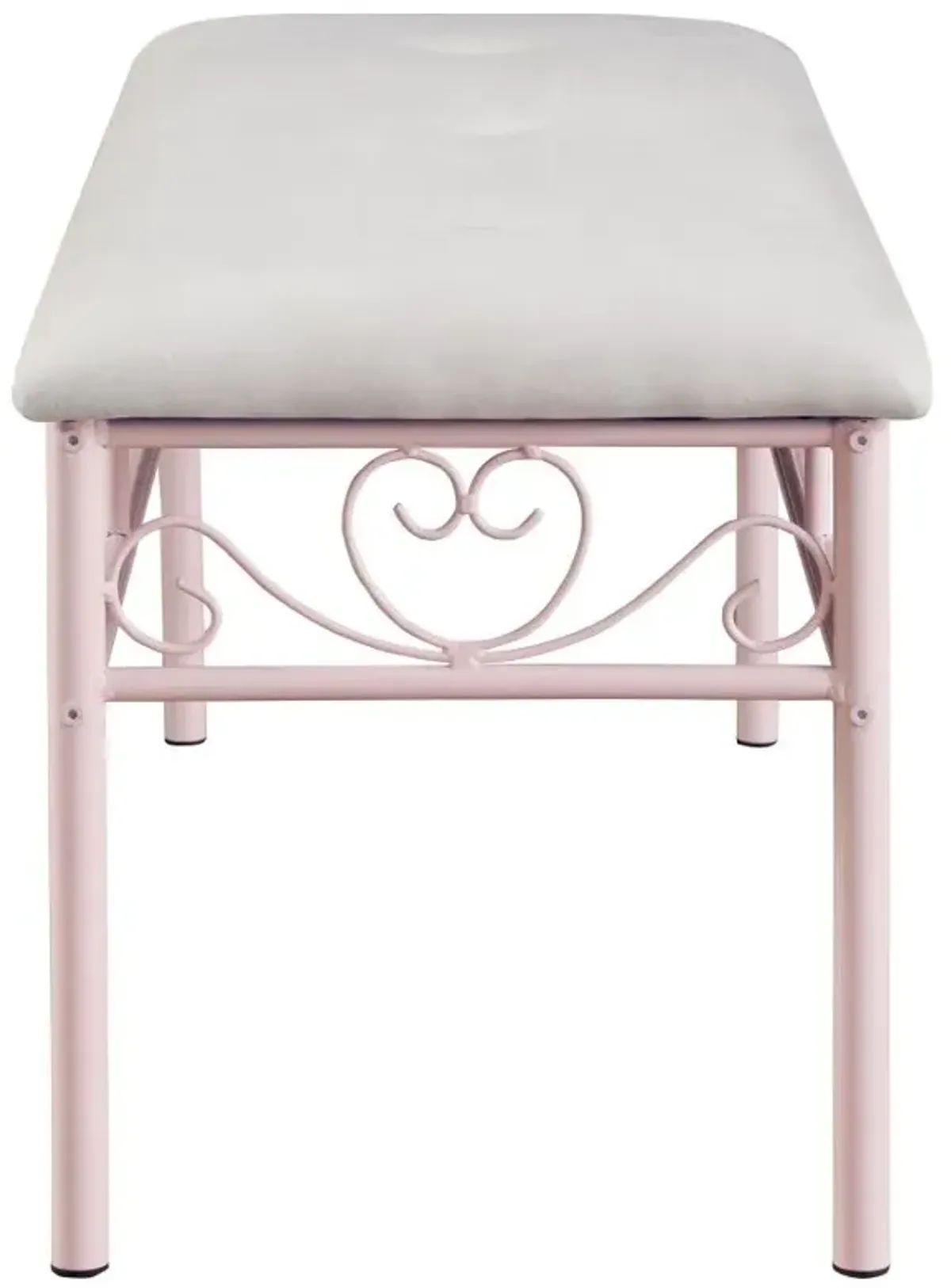 Massi Tufted Upholstered Bench Powder Pink