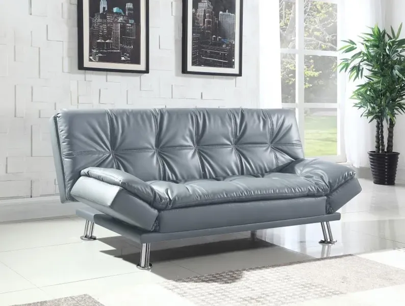 Dilleston Tufted Back Upholstered Sofa Bed Grey