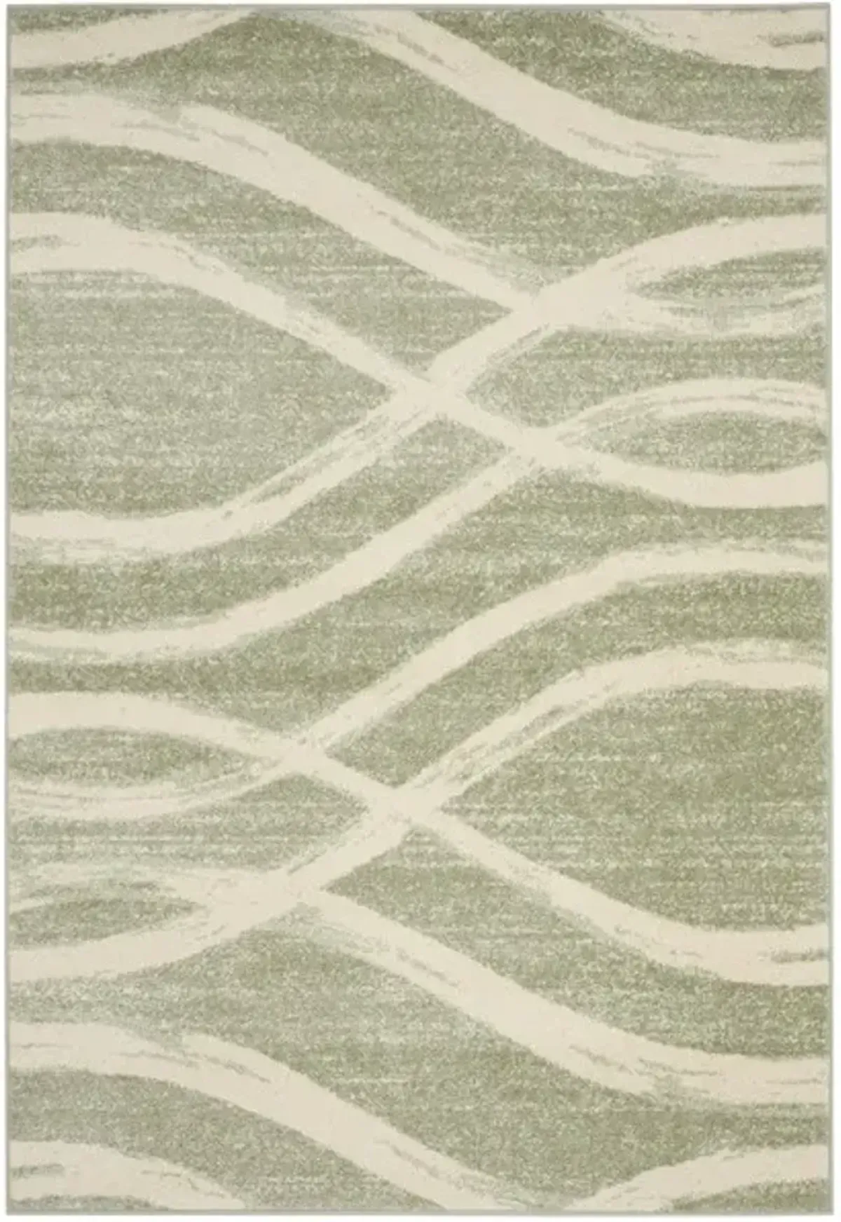 Adirondack Contemporary Sage / Cream 2'-6" X 10' Powerloomed Rug