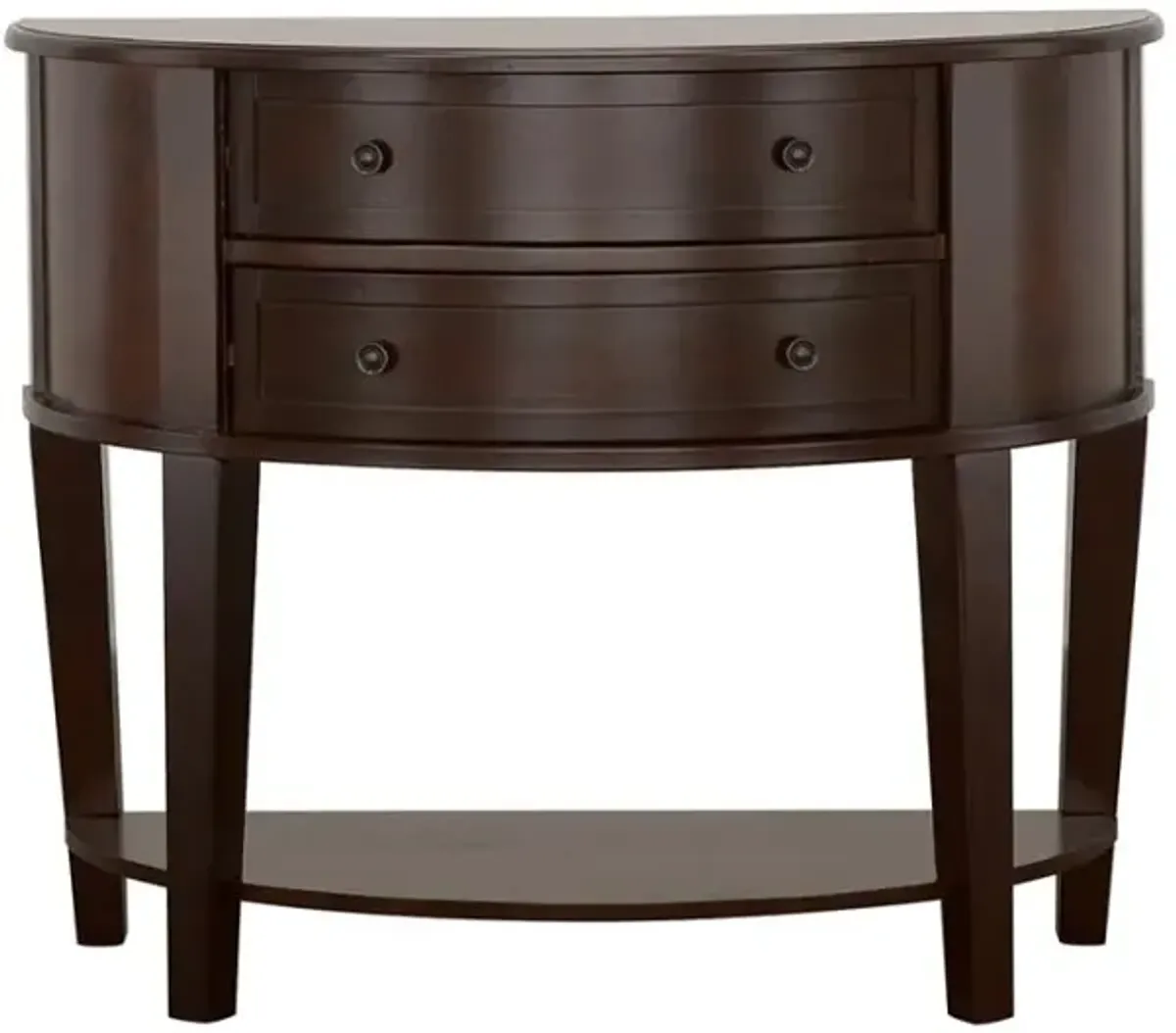 Diane 2-drawer Demilune Shape Console Table Cappuccino