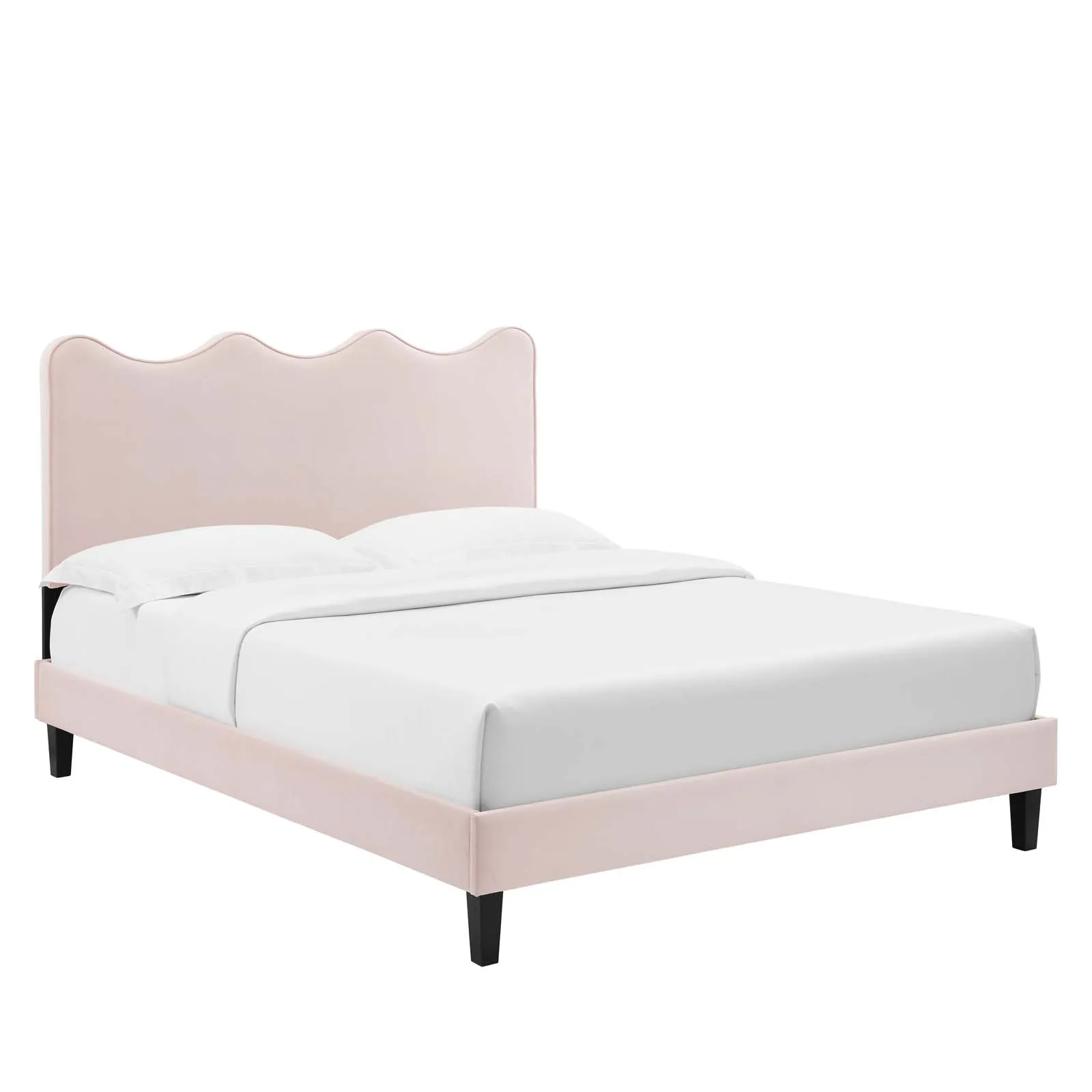 Current Performance Velvet Queen Platform Bed