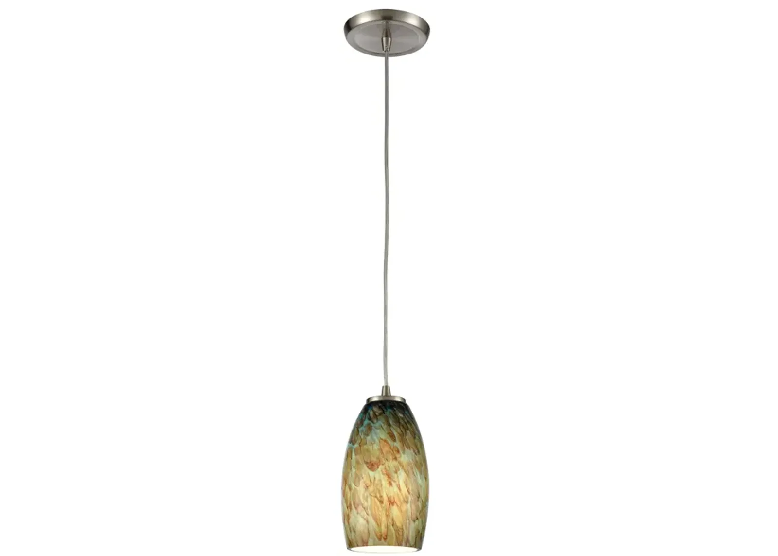 Natures Collage 5" Wide 1-Light Mini Pendant - Satin Nickel