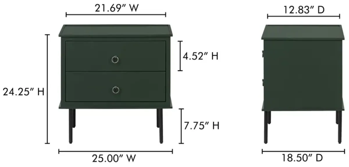 Reagan Nightstand Deep Green