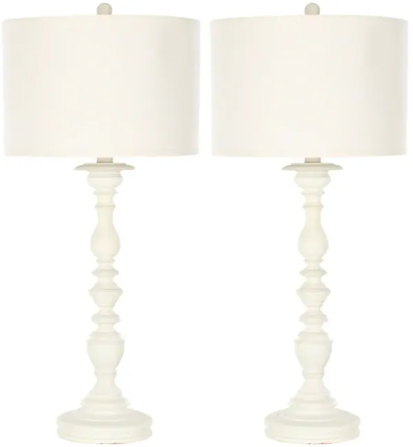 Mamie 32.5-Inch H Cream Candlestick Lamp - Set of 2