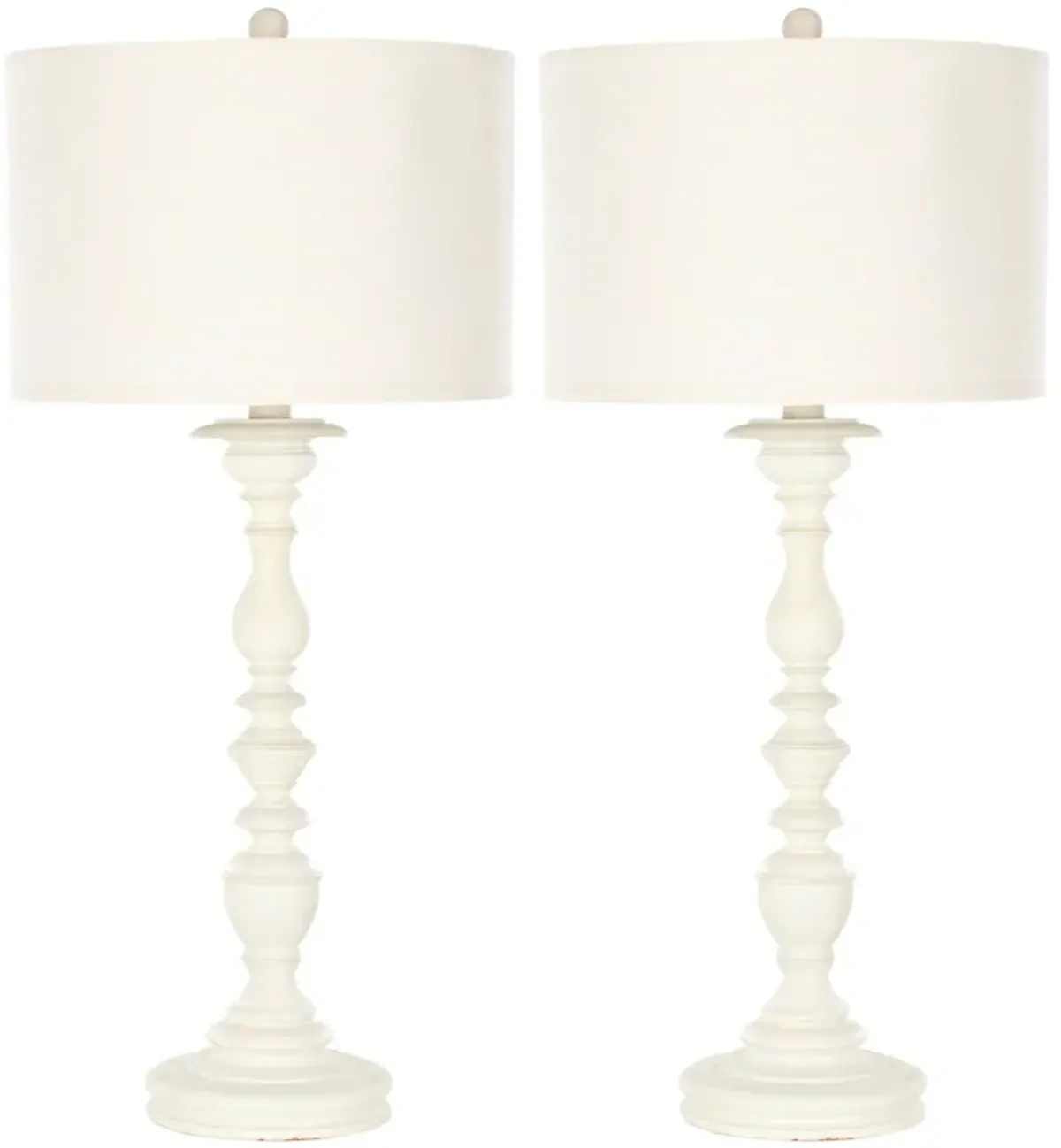 Mamie 32.5-Inch H Cream Candlestick Lamp - Set of 2