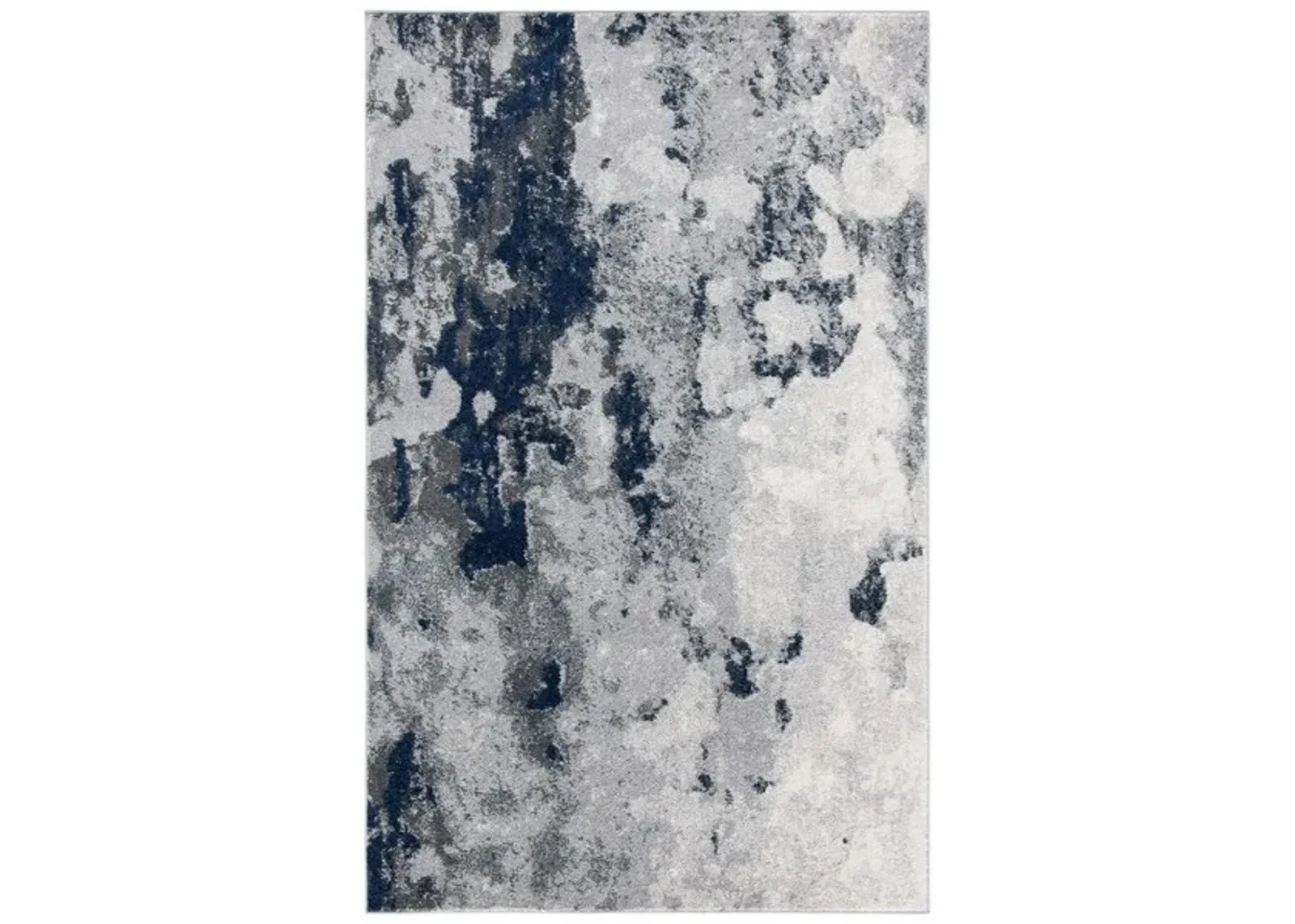 Adirondack Contemporary Navy / Grey 8' X 10' Powerloomed Rug