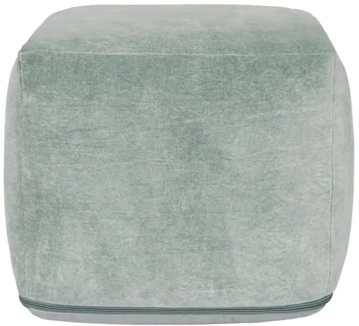 Heirloom Velvet Bay Green Pouf 18x18x14