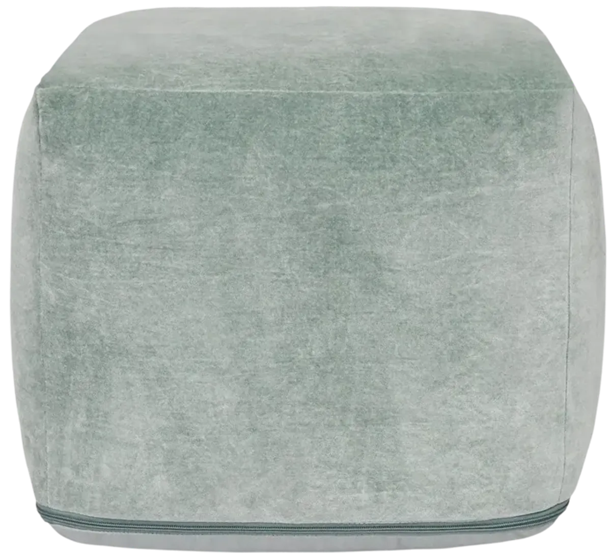 Heirloom Velvet Bay Green Pouf 18x18x14