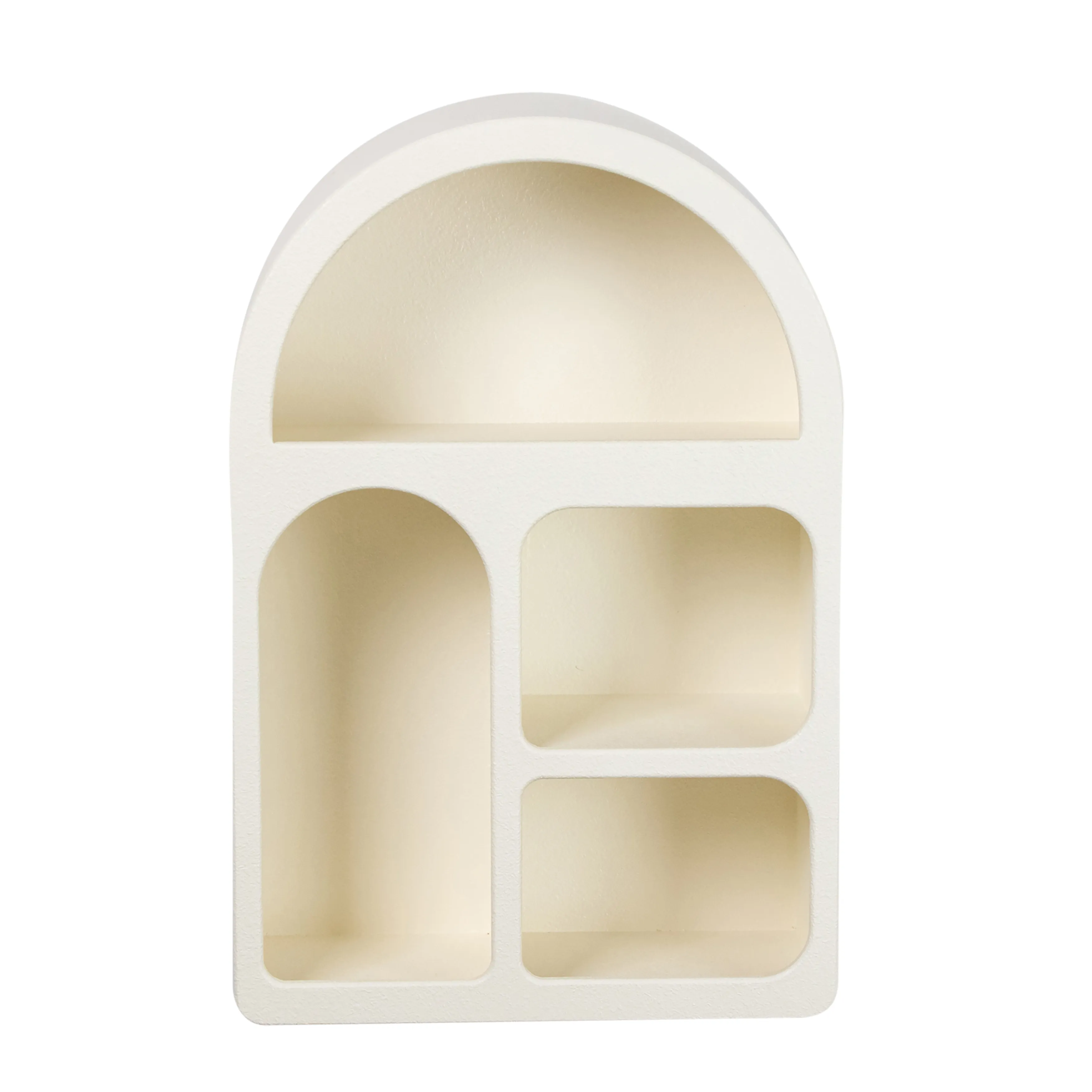 24" Arch Rough Finish Wall Shelf, White