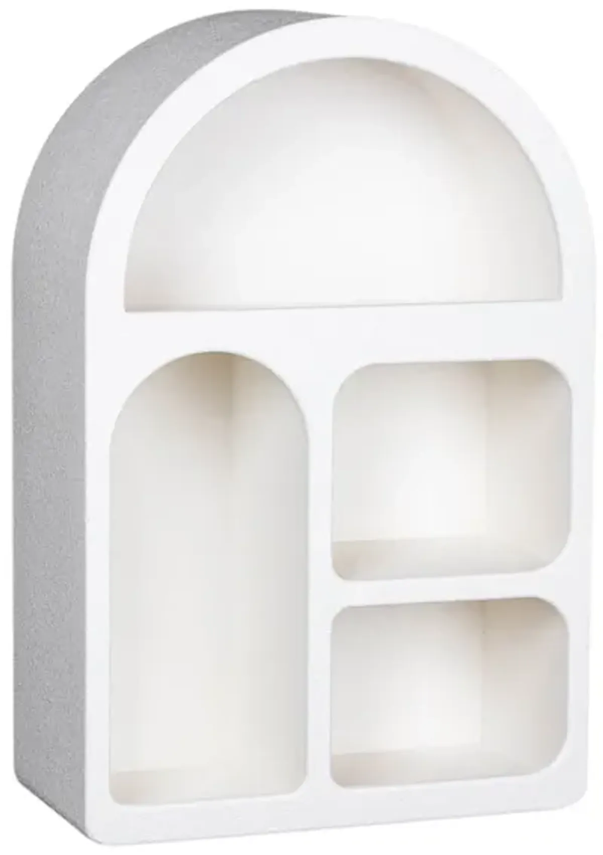 24" Arch Rough Finish Wall Shelf, White