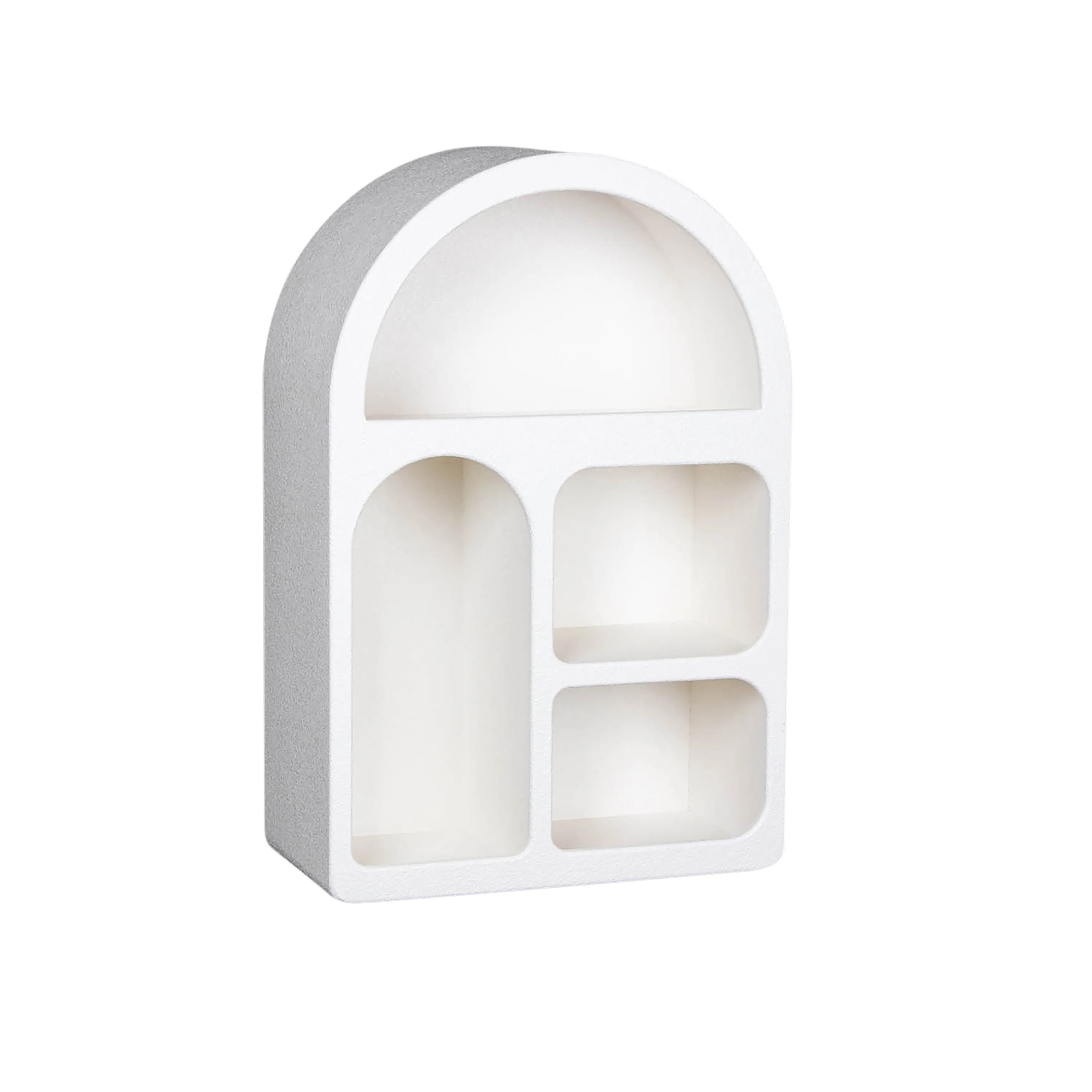 24" Arch Rough Finish Wall Shelf, White