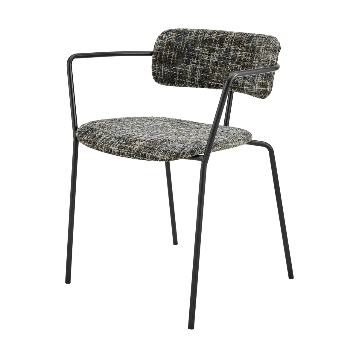 Alivia KD Fabric Dining Side Arm Chair, Allure Gray