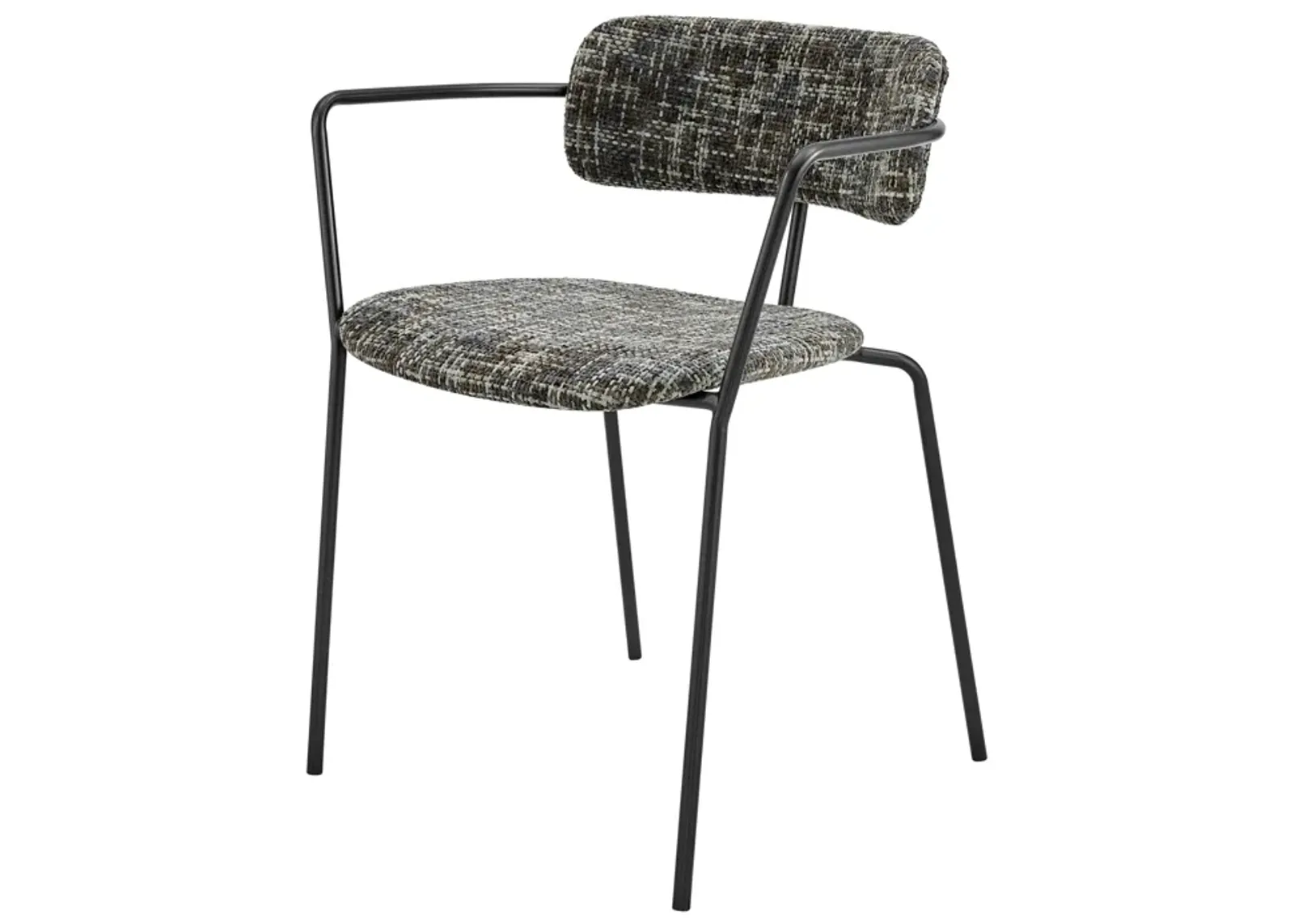 Alivia KD Fabric Dining Side Arm Chair, Allure Gray