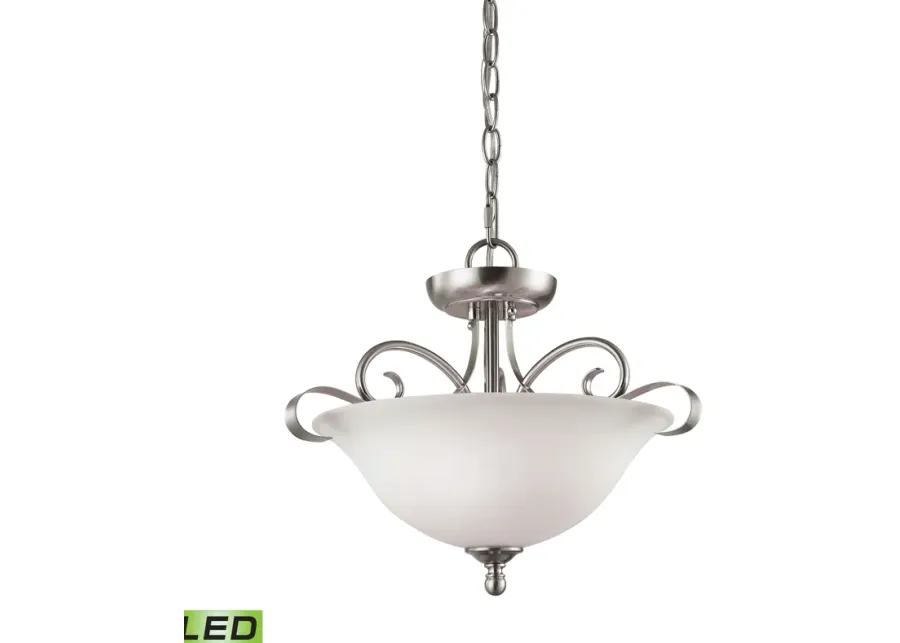 Brighton 16" Wide 2-Light Semi Flush Mount - Brushed Nickel