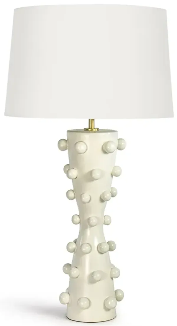Pom Pom Ceramic Table Lamp (White)