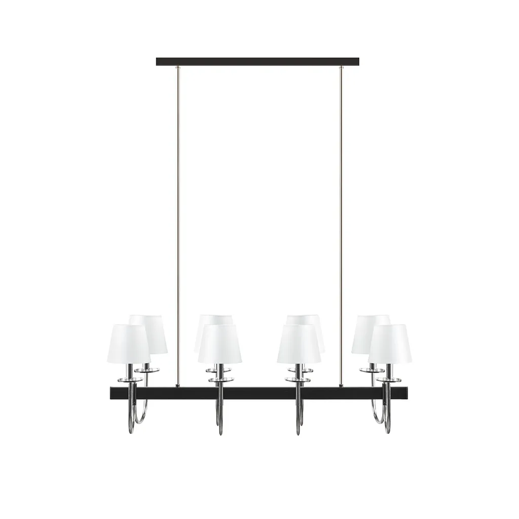 Hampton Hill Fairmount Black/Silver 8-Light Traditional Chandelier with Drum Shades