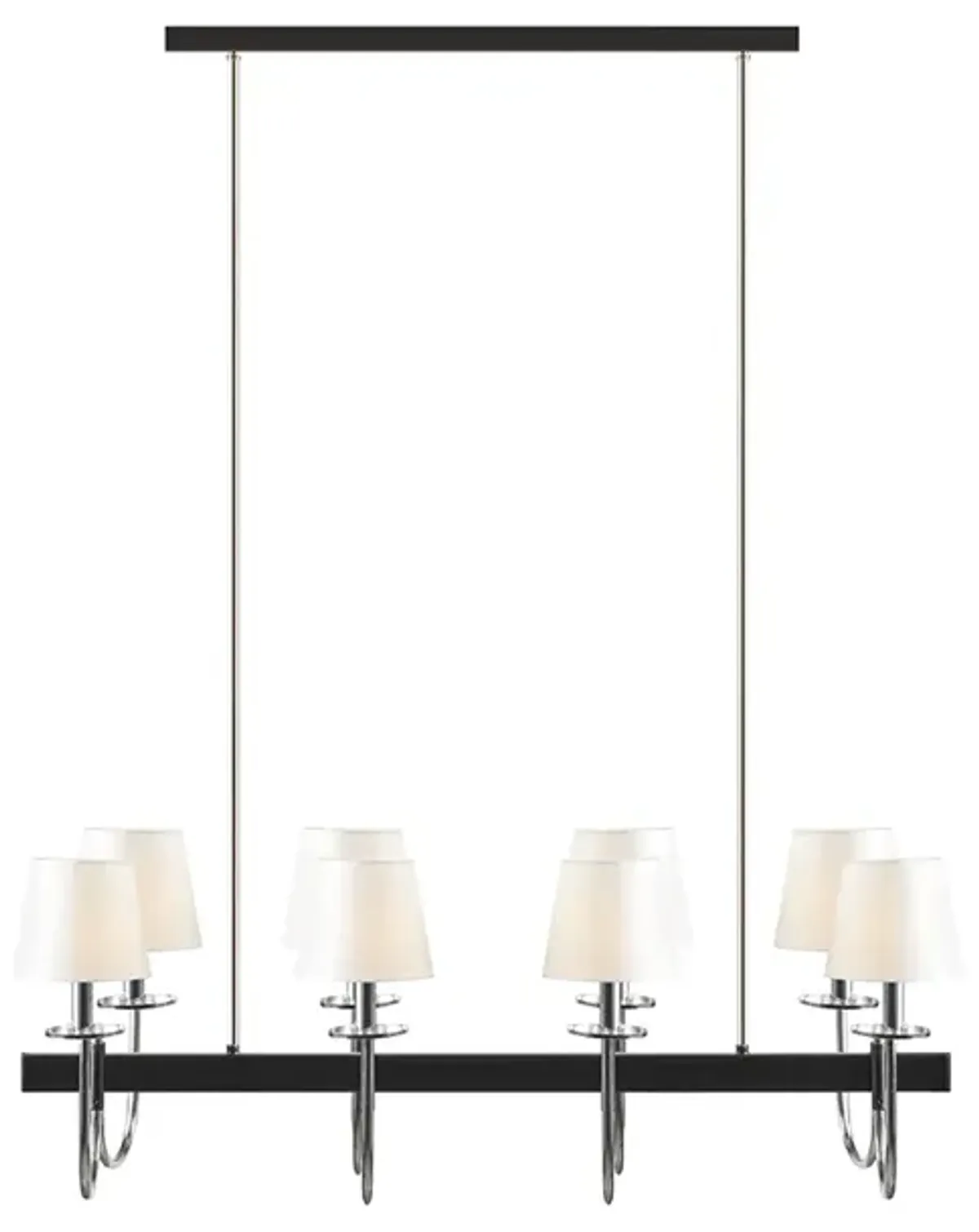 Hampton Hill Fairmount Black/Silver 8-Light Traditional Chandelier with Drum Shades