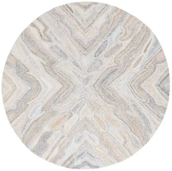 ABSTRACT Hand Tufted 6' x 6' Round area rug