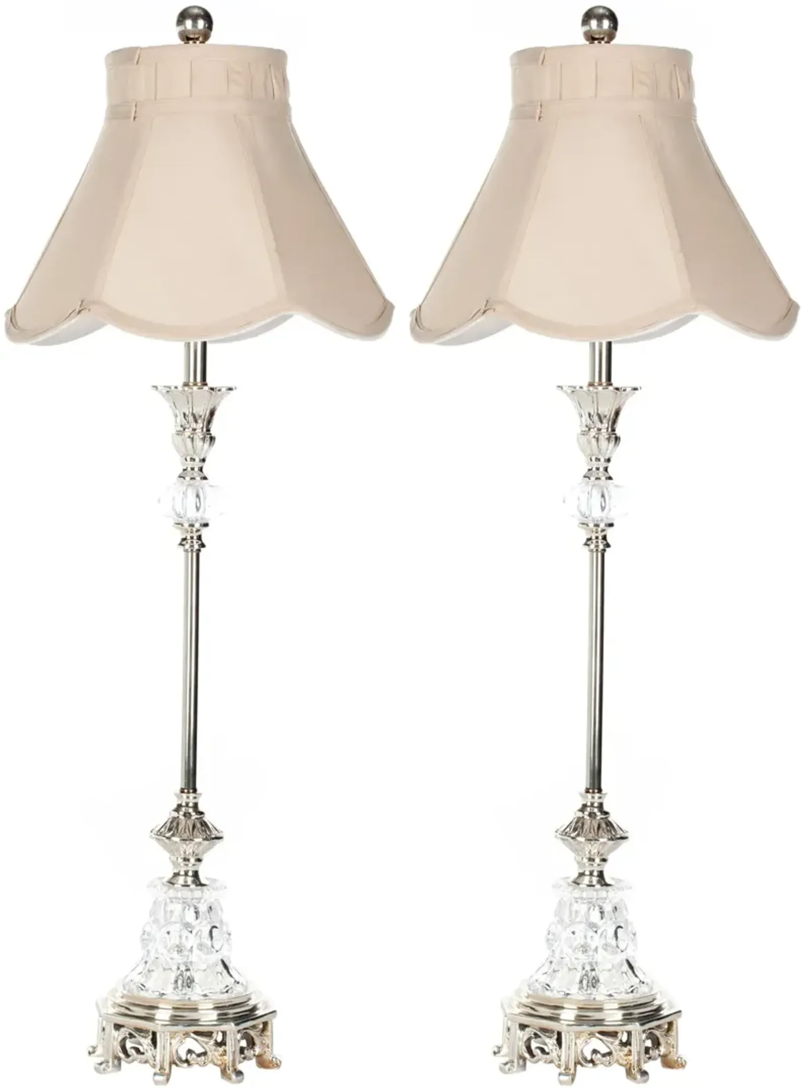 Arianna 32.5-Inch H Glass Candlestick Lamp - Set of 2