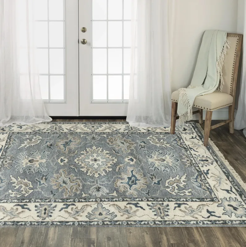 Ashton Gray  Hand Spun Wool/Tencel 10' x 14' Rectangle Rug