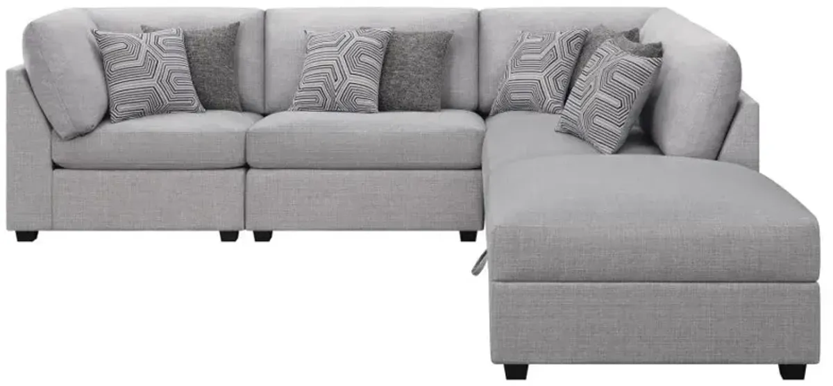 Cambria 5-piece Upholstered Modular Sectional Grey