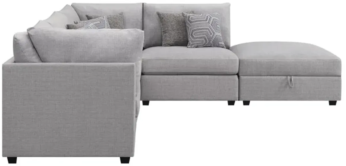 Cambria 5-piece Upholstered Modular Sectional Grey