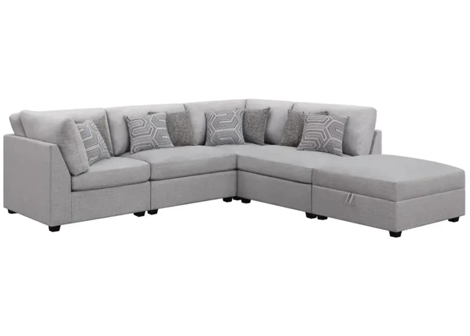 Cambria 5-piece Upholstered Modular Sectional Grey