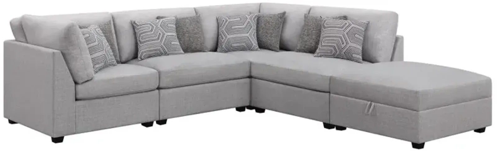 Cambria 5-piece Upholstered Modular Sectional Grey