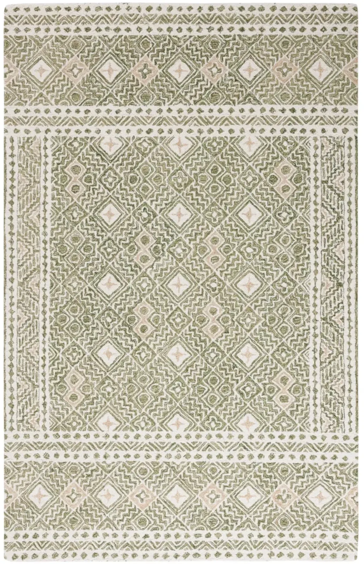 MICRO-LOOP 803 GREEN  4' x 6' Small Rectangle Rug